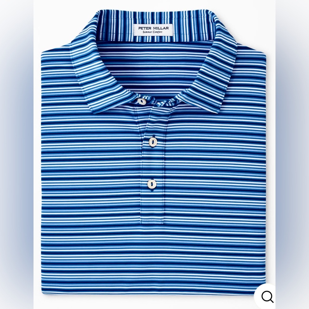 Peter Millar Kids Blue Striped Polo